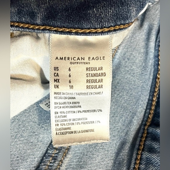 American Eagle Distressed Super Hi-Rise Jegging Blue Jeans Women’s Size 6 - Picture 10 of 16